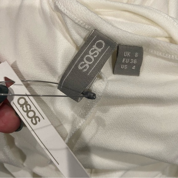 NWT ASOS Midi Bodycon Dress Ivory Open Sides Stretch 4 - Picture 6 of 10